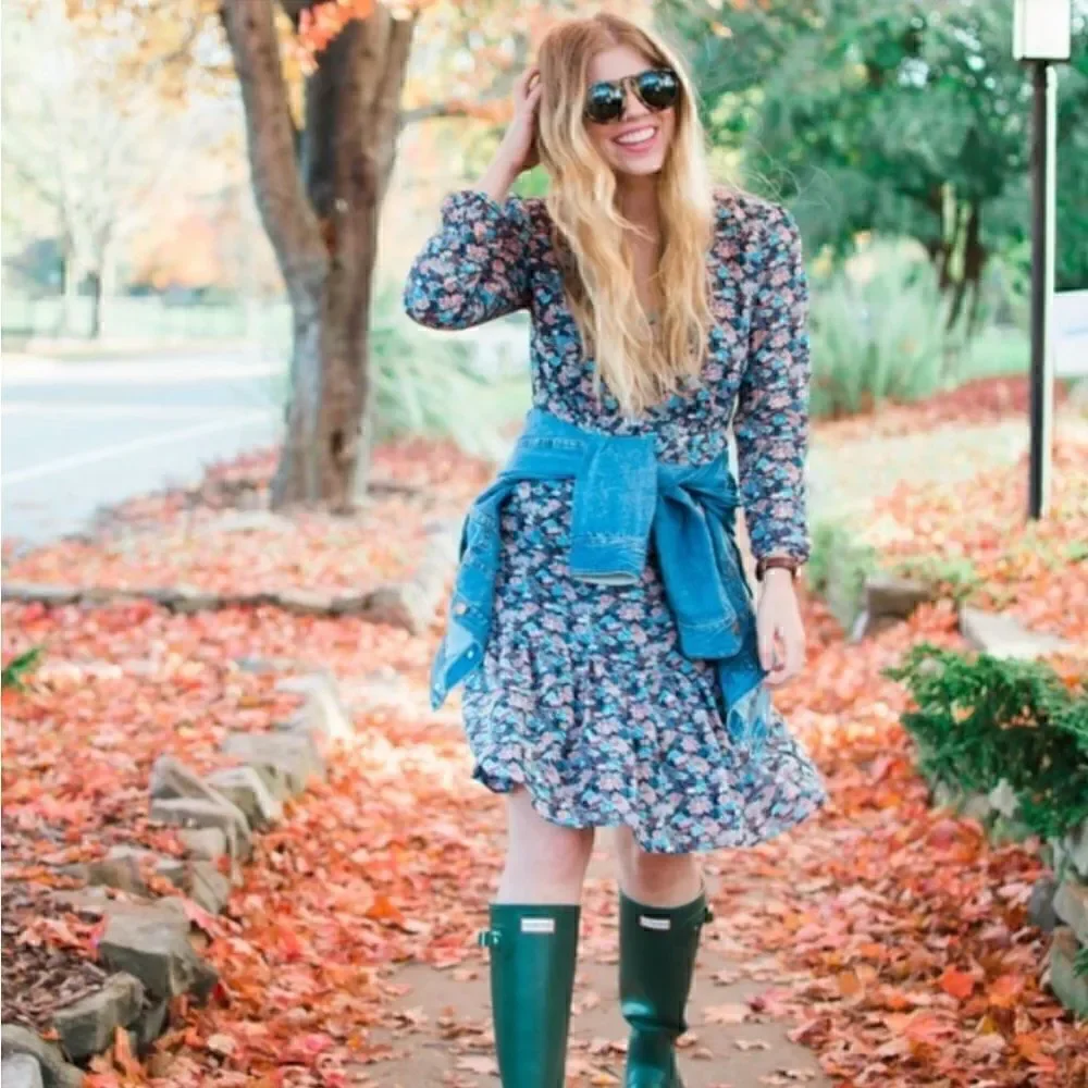 J. CREW Ruffle Hem Dress Paisley Floral
